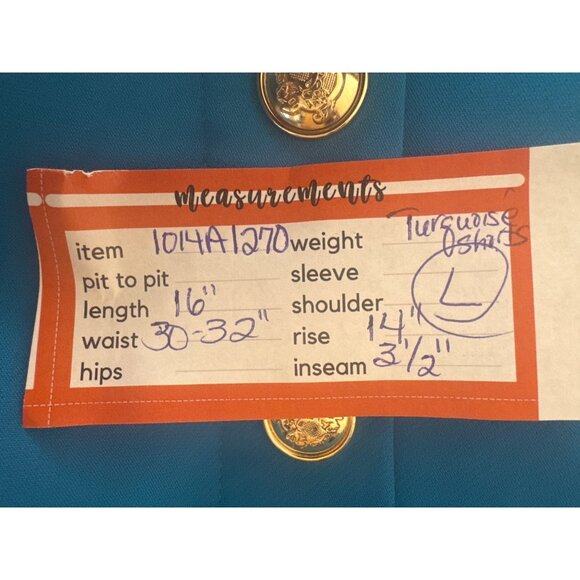 2/ $30 ZARA Turquoise High-Waisted Shorts L Polyester Blend - Picture 11 of 12